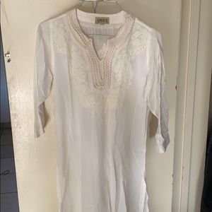 White Cotton Swimsuit/Beach Cover Up